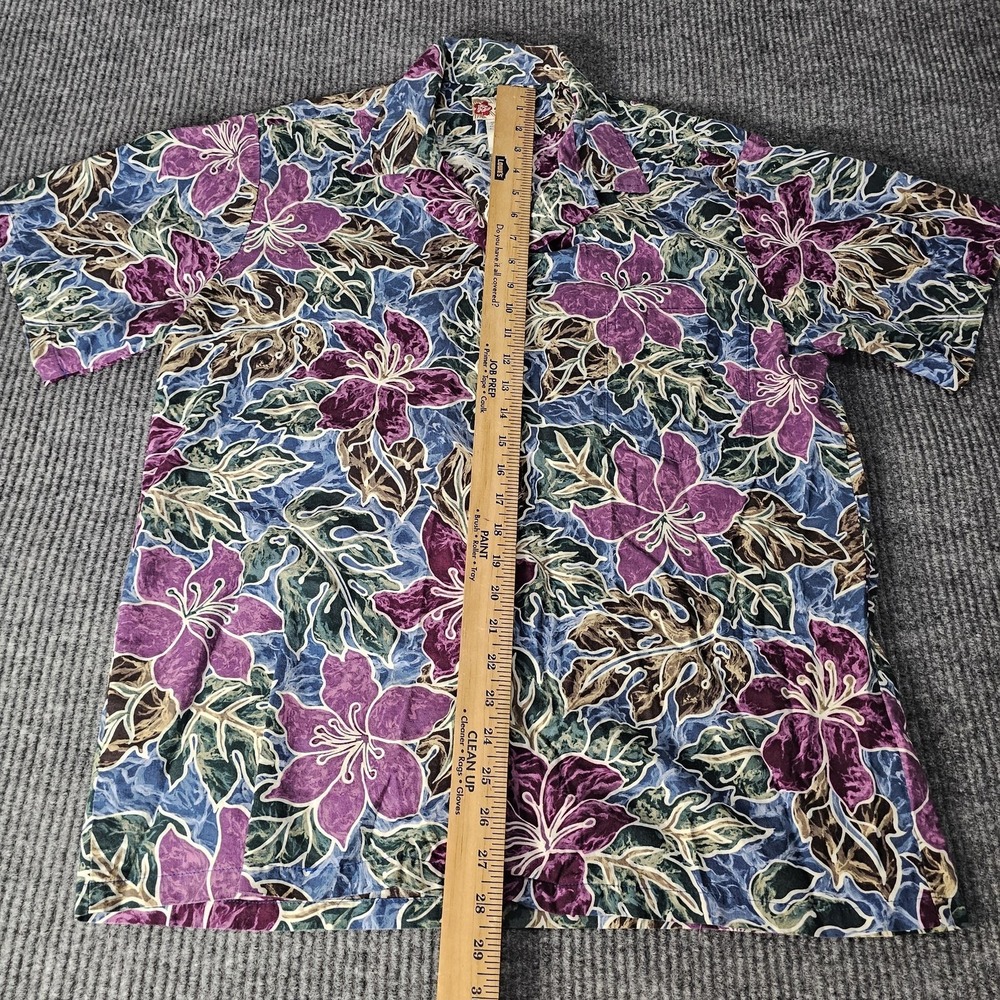 Hilo Hattie Shirt Mens Large Multicolor Hawaiian Floral Aloha Button Front - Picture 5 of 10